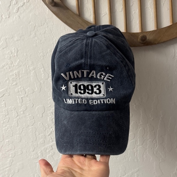 Other - Vintage 1993 Adjustable Soft Baseball Cap Blue Washed